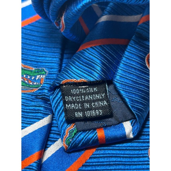 Dress Tie University of Florida Gators Mens Silk Necktie Blue 4 inches - Picture 4 of 4